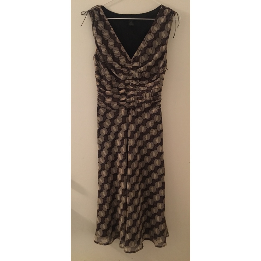 The Limited 100% Silk Vintage Black & Tan Dress